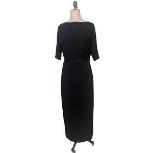 Halston Heritage Black Low Back Gown Formal Dress NWT $595 sz 4
